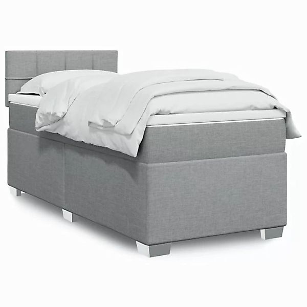 vidaXL Boxspringbett mit Matratze Hellgrau 80x200 cm Stoff2105608 günstig online kaufen