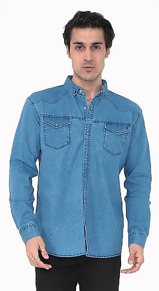 Megaman Jeans Langarmhemd Herren Hemd Basic günstig online kaufen