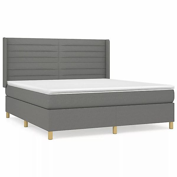 vidaXL Boxspringbett mit Matratze Dunkelgrau 160x200 cm Stoff1378080 günstig online kaufen