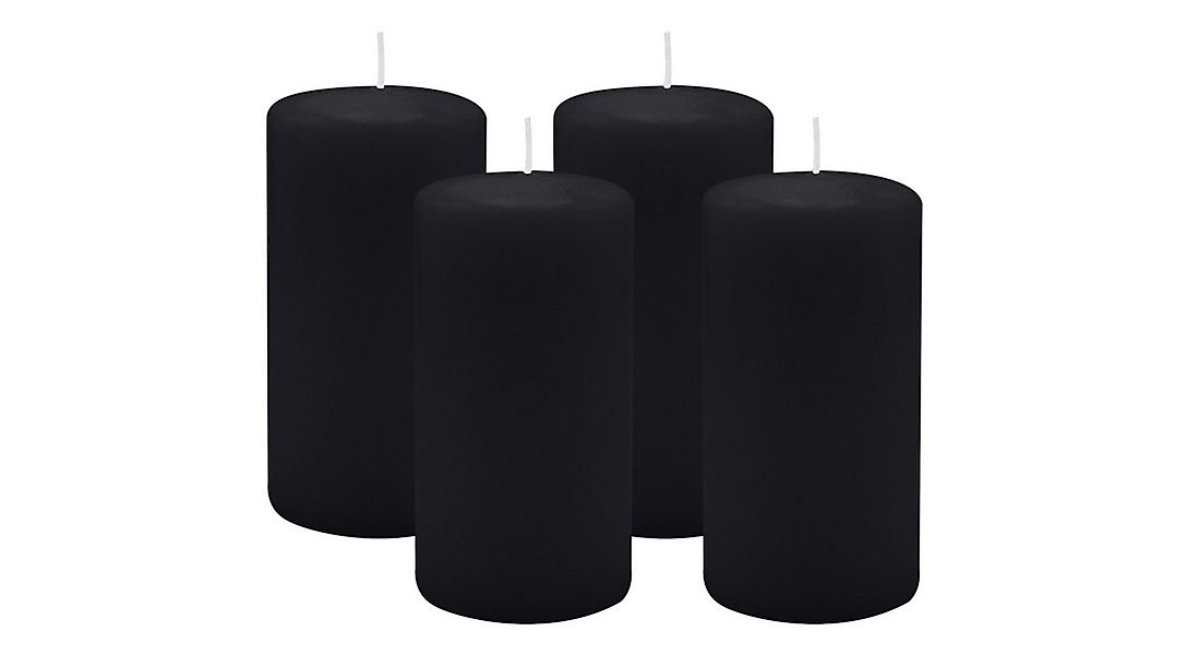 Kopschitz Kerzen Stumpenkerze 4er Set Stumpenkerzen/Adventskranzkerzen Schw günstig online kaufen