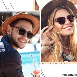 LuxusKollektion Retrosonnenbrille Polarisierte Sonnenbrille Retro Halbrahme günstig online kaufen