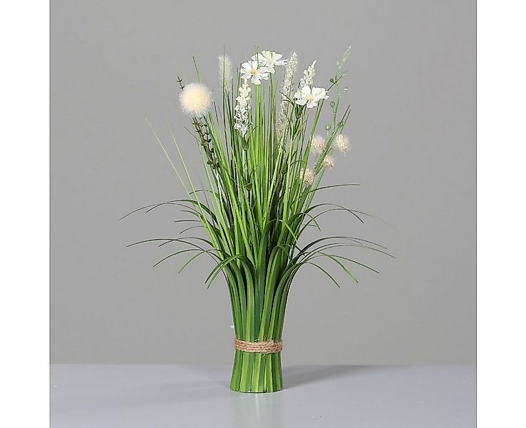 Kunstblume Künstliches Stehgras mit Blüten Kunstpflanze Dekogras Kunstblume günstig online kaufen