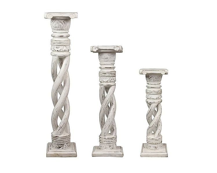 Oriental Galerie Blumenhocker Gedrehte Säule Antik Weiß 100 cm groß (1 St) günstig online kaufen