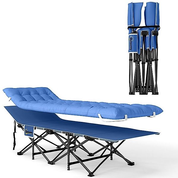 Outsunny Feldbett mit Matratze, Kopfkissen, Seitentasche (Gästebett bis 150 günstig online kaufen