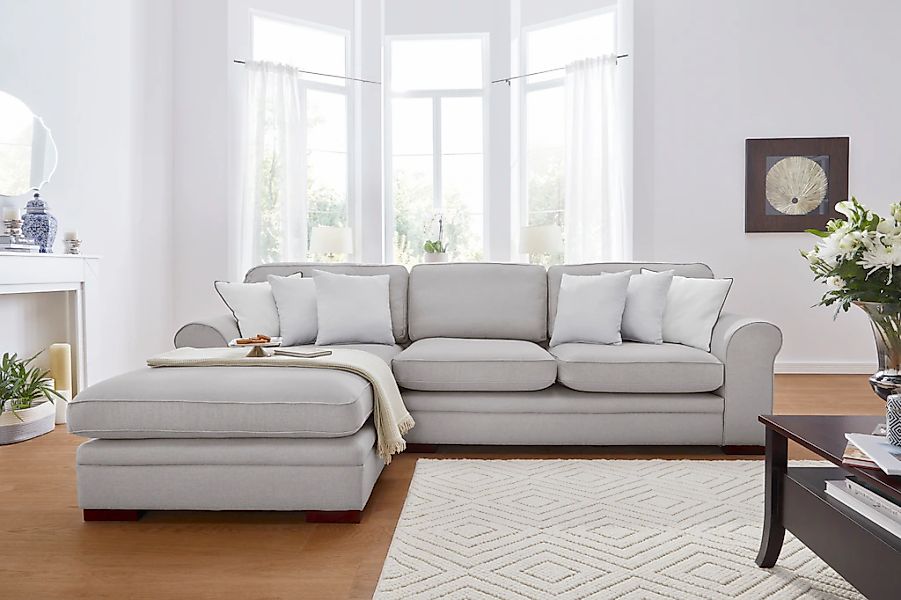 Home affaire Ecksofa "Broughton L-Form" weicher Sitzkomfort, incl. 4 Zierki günstig online kaufen