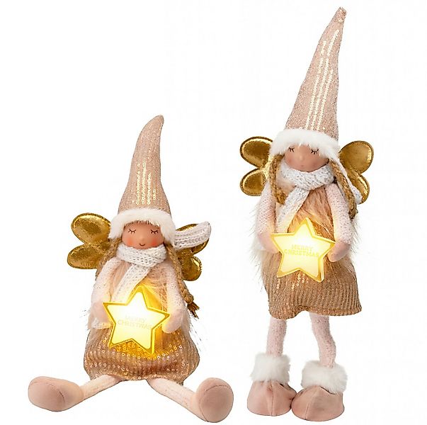 Koopman Engelfigur Weihnachtsfigur Dekofigur Figur Engel 2 Tlg. Set (2 St), günstig online kaufen