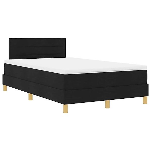vidaXL LED Boxspringbett mit Matratze Schwarz 120 x 200 cm Stoff 3342354 günstig online kaufen