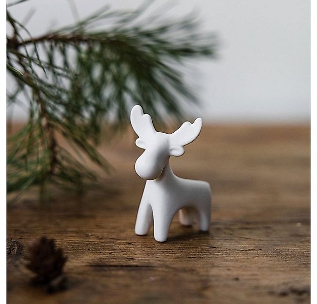 Storefactory Dekoobjekt Weihnachtsfigur Rentier Ivan in weiß aus Keramik günstig online kaufen