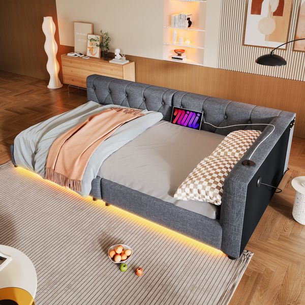 STILVORA Schlafsofa 90x200 mit LED&Matratze,Tagesbett Daybett günstig online kaufen