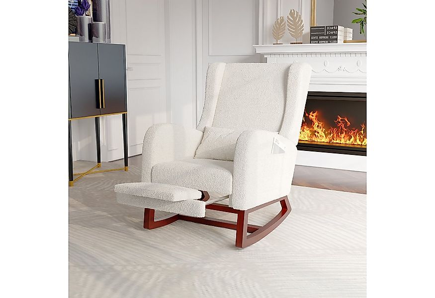 PXloue Schaukelstuhl Stillsessel Relaxsessel Loungesessel, mit Holzsockel F günstig online kaufen