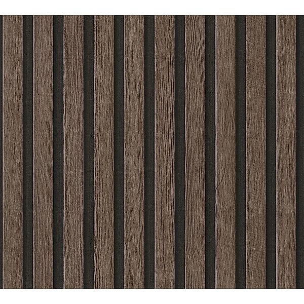 PROFHOME 391093-GU Holz Tapete Streifen Matt Braun Schwarz 0,53 m x 10,05 m günstig online kaufen
