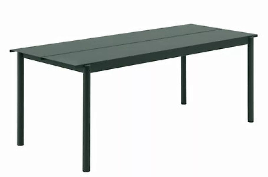 rechteckiger Tisch Linear metall grün / Stahl - 200 x 75 cm - Muuto - Grün günstig online kaufen