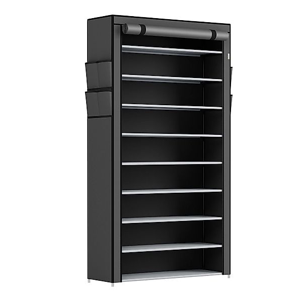 Juskys Schuhregal mit Seitentaschen 160 x 88 cm Grau günstig online kaufen