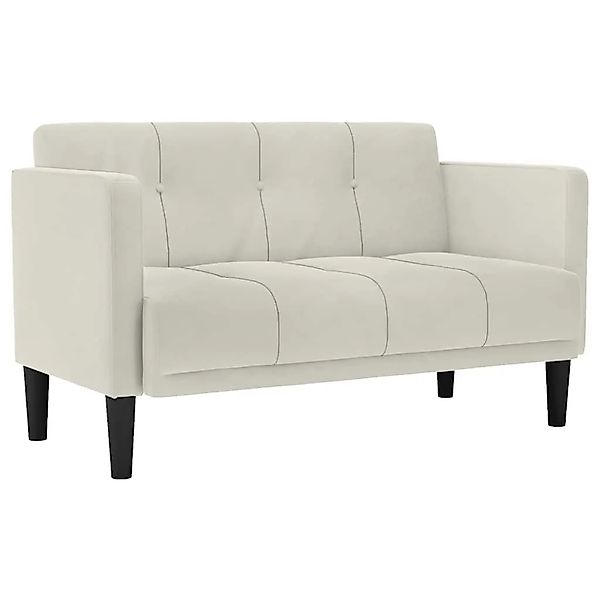 vidaXL Zweisitzer-Sofa Creme 111 cm Samt 4100576 günstig online kaufen