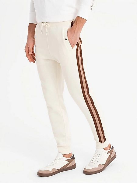 OMBRE Sweathose Sweatpants mit Paspeln und gerippten Beinen günstig online kaufen