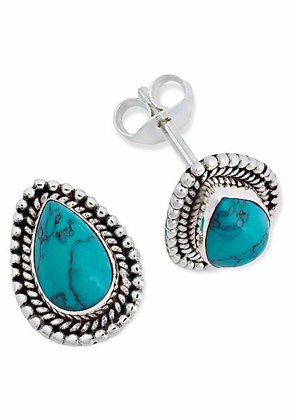 mantraroma Paar Ohrstecker NILA aus 925 Silber mit Türkis (Paar, Paar Ohrri günstig online kaufen