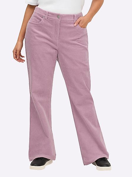 Sheego Jerseyhose Cordhose Innenbeinlänge ca. 80 günstig online kaufen