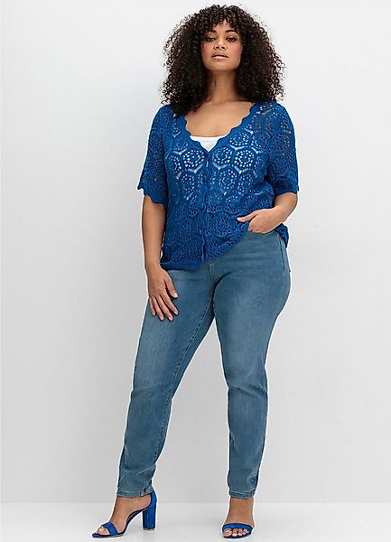 sheego by Joe Browns Strickjacke Strickjacke Kurzarm Grobstrick, Ajour im A günstig online kaufen