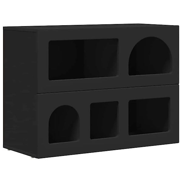 vidaXL Sideboard Schwarz 80,5 x 35 x 59 cm Holzwerkstoff 891325 günstig online kaufen
