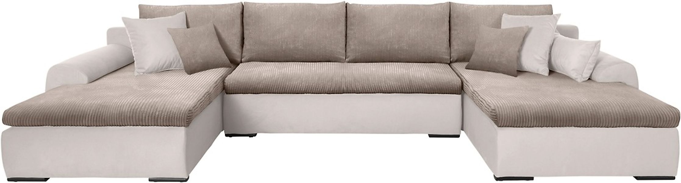 Home affaire Wohnlandschaft »Win U-Form«, wahlweise mit Bettfunktion und Be günstig online kaufen