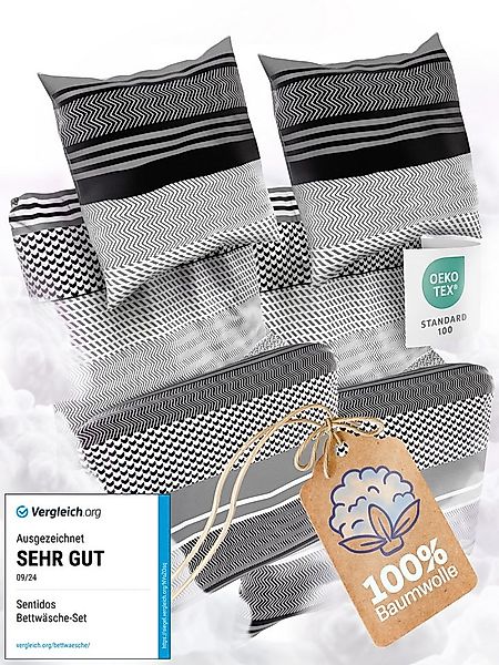 Sentidos Bettwäsche Set 135x200cm 4teilig %100 Baumwolle, Baumwolle, 4 teil günstig online kaufen