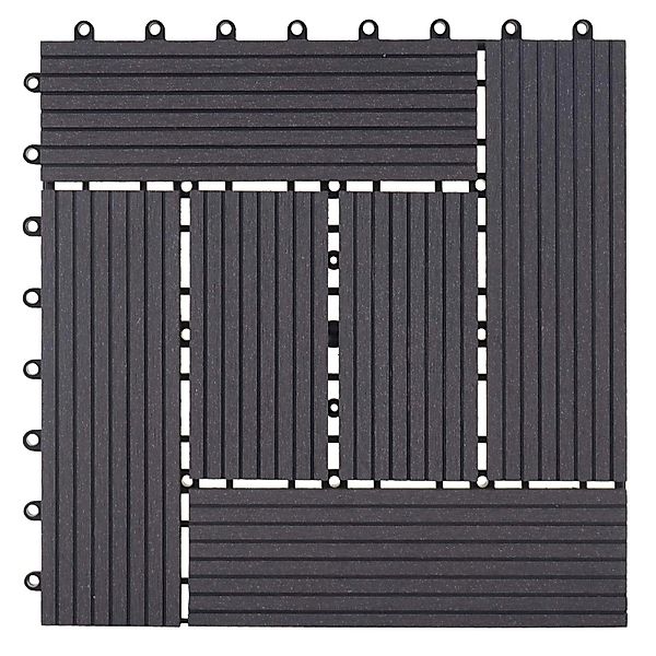 MCW WPC Bodenfliese Sarthe Holzoptik Balkon/Terrasse 11x Je 30x30cm - 1qm a günstig online kaufen