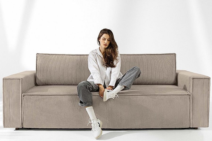 KONSIMO® 3-Sitzer NAPI Sofa mit Schlaffunktion & massivem Gestell, hergeste günstig online kaufen