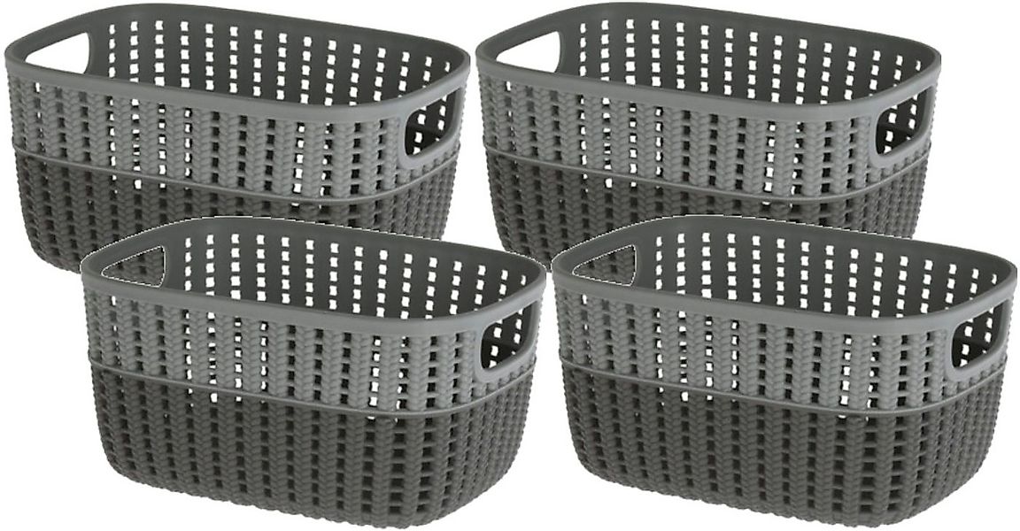 Koopman Aufbewahrungskorb Organizer Box Kiste Kunststoff 23x17x12cm 4 er Se günstig online kaufen