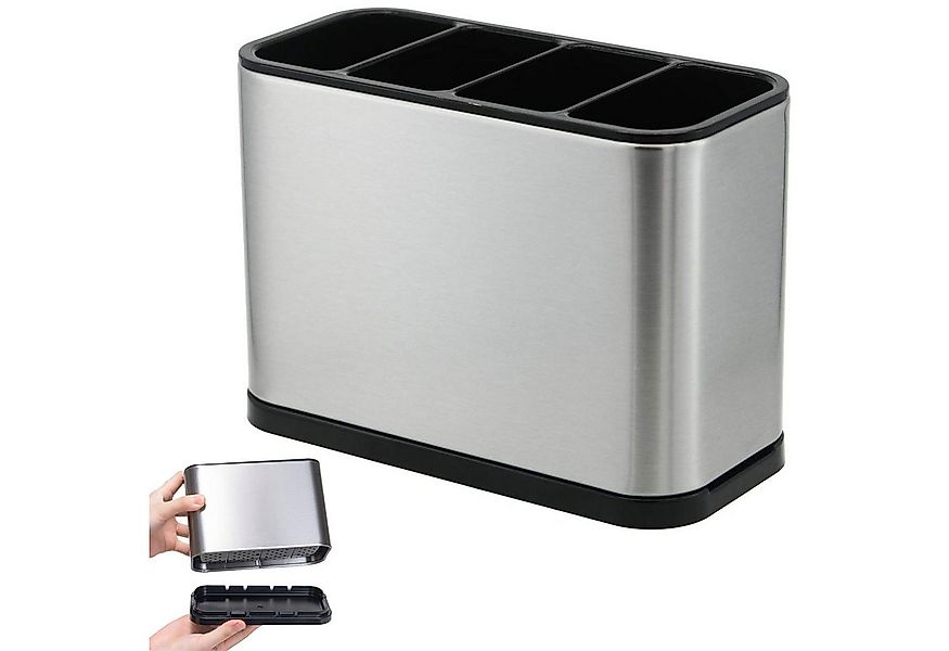 MODFU Besteckhalter 4-Fach Besteckständer Besteckkorb mit Abtropfschale, (A günstig online kaufen