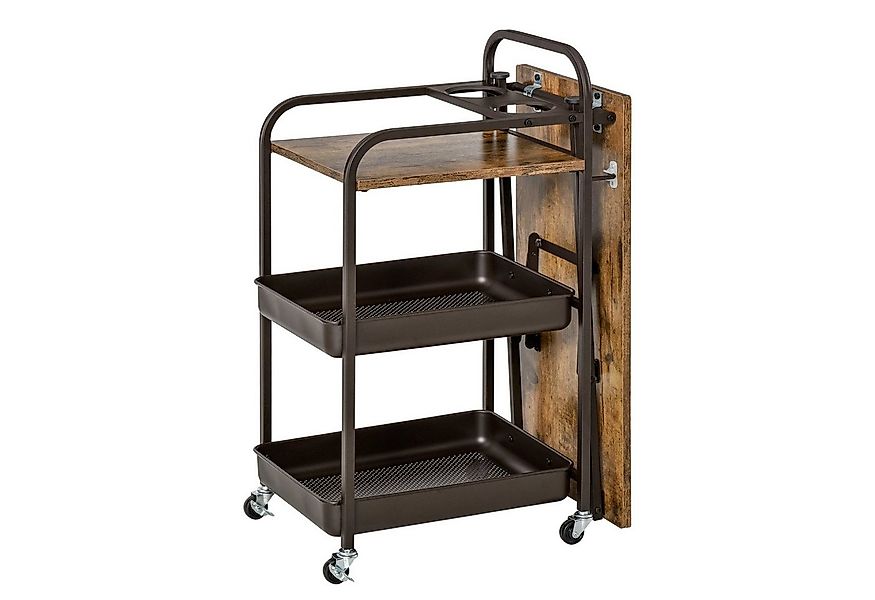 HOMCOM Küchenwagen Küchenrollwagen Servierwagen mit einer klappbaren Tischp günstig online kaufen