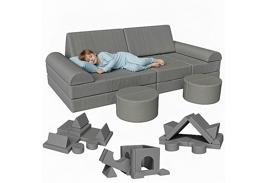TLGREEN Kindersofa Modulares Kinder Spielsofa 15-teilig, Kreatives Bauset z günstig online kaufen