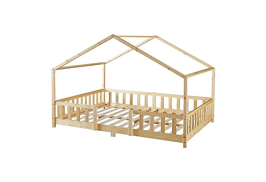 en.casa Kinderbett, »Treviolo« Haus-Optik Montessori 140x200 cm Holzfarben günstig online kaufen