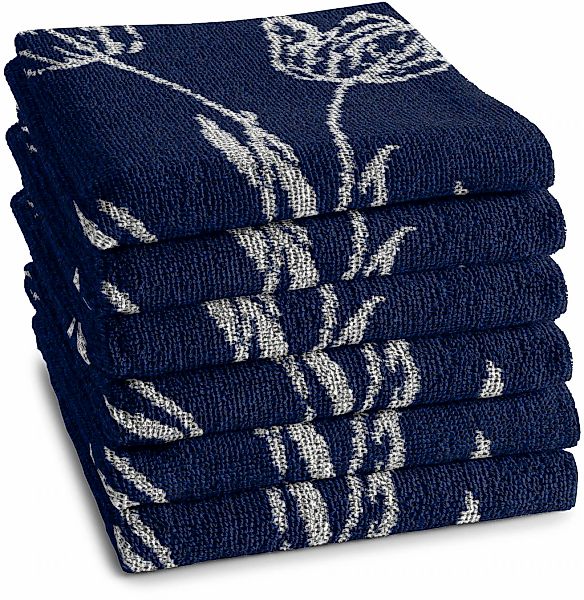 DDDDD Geschirrtuch "DDDDD Küchenhandtuch Lisse 50x55 Blau (6er-Pack)" schne günstig online kaufen