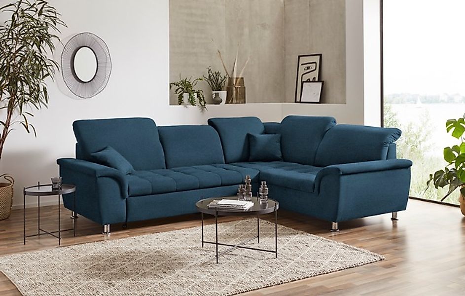 DOMO collection Ecksofa »Franzi, zeitlos und elegant, moderne Sitzheftung, günstig online kaufen