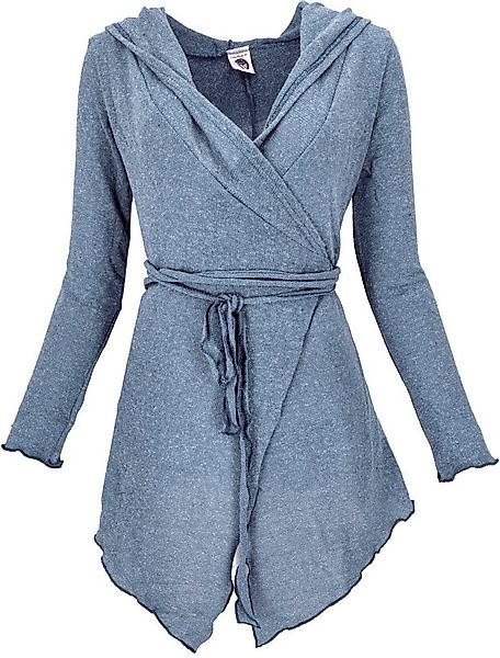 Guru-Shop Langjacke Pixi Wickel-Strickjacke - taubenblau günstig online kaufen