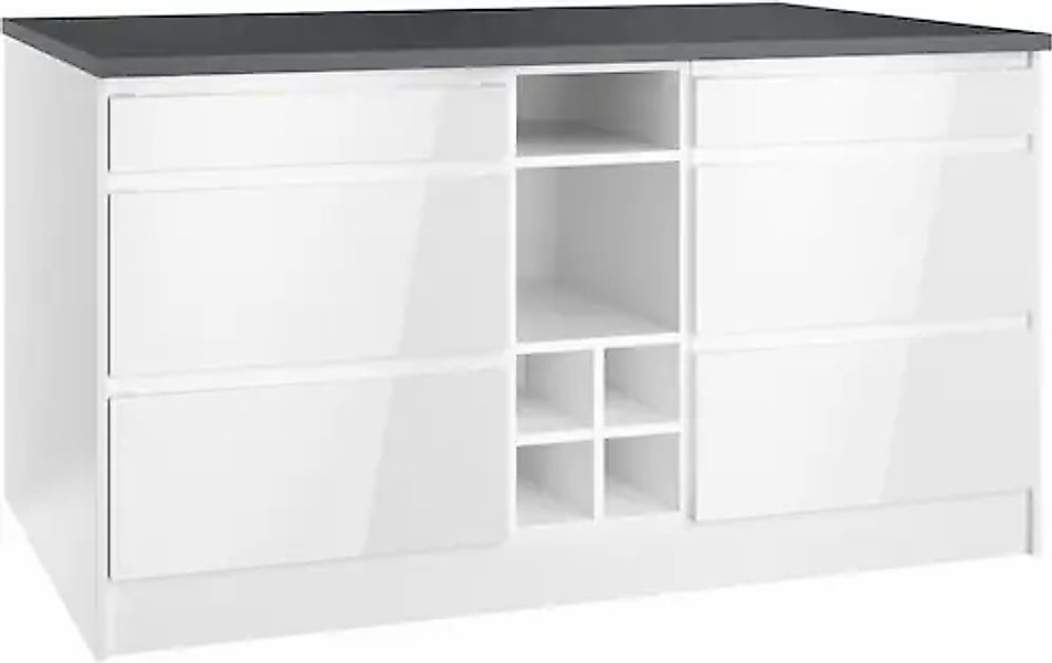 HELD MÖBEL Kücheninsel »Virginia«, Breite 153 cm, MDF-Fronten, Flaschenrega günstig online kaufen