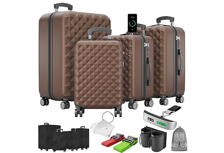 Onbest Kofferset 4er Hartschalen Trolley PREMIUM S-M-L-XL TSA-Schloss, (4 t günstig online kaufen