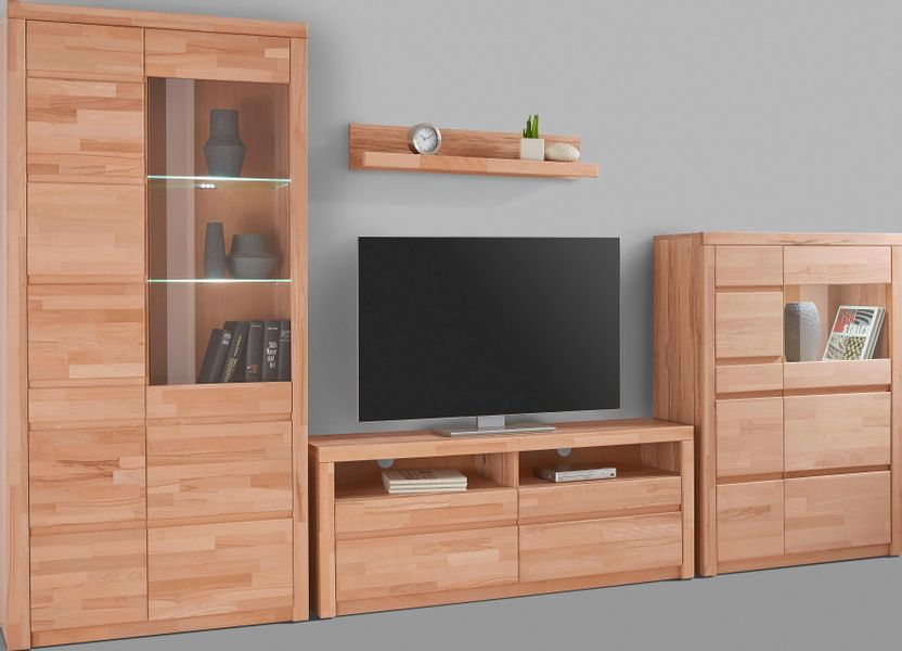 Home affaire Wohnwand »Silkeborg« Set, 4 Stk. tlg. teilmassives Holz günstig online kaufen