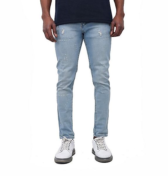 Denim Distriqt Skinny-fit-Jeans Lässige Herren Destroyed Skinny Jeans günstig online kaufen