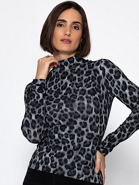 SASSYCLASSY Langarmshirt Langarmshirt im Leo-Print für Damen Figurbetontes günstig online kaufen