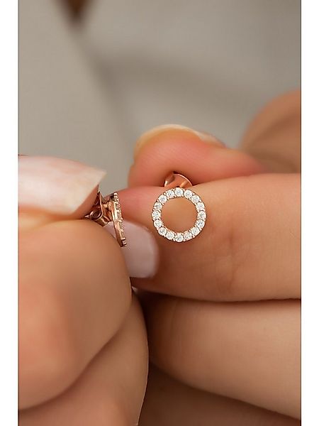 Nisan Ohrring-Set, 925 Sterling Silber Ohrringe – Runde Ohrstecker mit Zirk günstig online kaufen