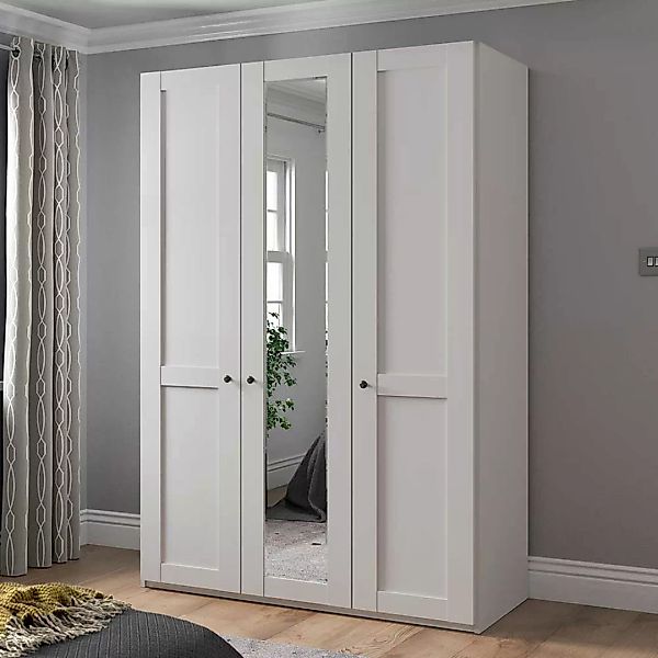 Kleiderschrank modern Country in Weiß 150 cm breit - 216 cm hoch günstig online kaufen