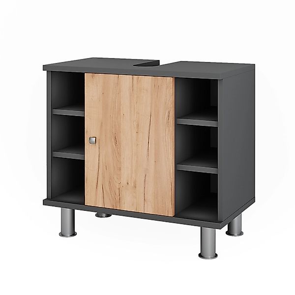 Vicco Waschbeckenunterschrank Fynn Anthrazit/Goldkraft Eiche 60 x 54 cm mit günstig online kaufen