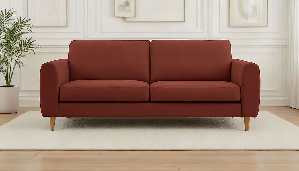 OTTO home 3-Sitzer "Finnian" 212 cm, Chenille-Bezug, Massivholzfüße mit ele günstig online kaufen