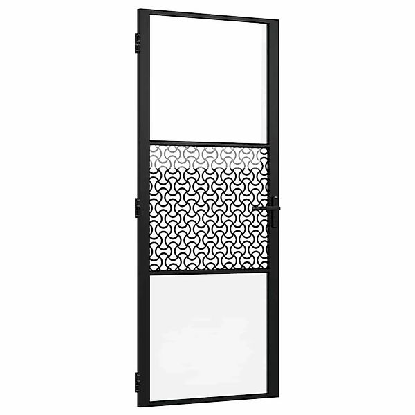 vidaXL Glastür Schwarz 76 x 3,5 x 201,5 cm Aluminium 42012450 günstig online kaufen