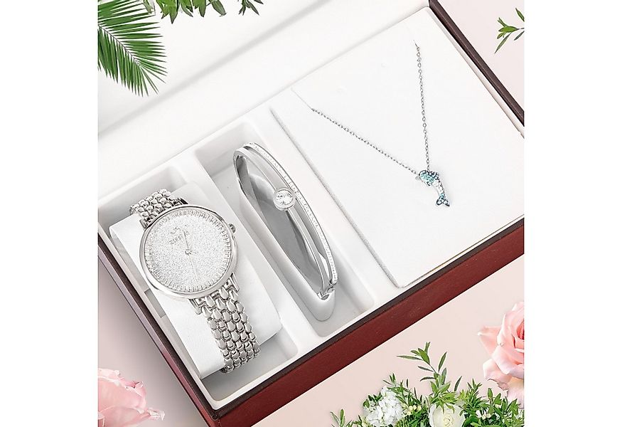 Luckice Quarzuhr Premium Damen Schmuckset mit Quarz-Armbanduhr & Delphin-An günstig online kaufen