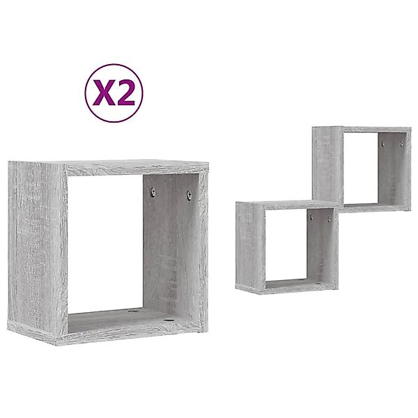 vidaXL Wandregale 2 Stk Graues Sonoma 26 x 15 x 26 cm Holzwerkstoff 815891 günstig online kaufen