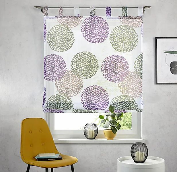 my home Raffrollo »Belem«, mit Schlaufen, Transparent, Voile, Polyester günstig online kaufen