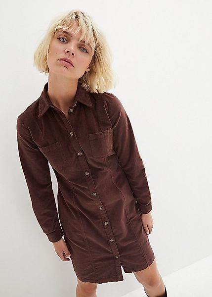 bonprix Hemdblusenkleid für Alltag, aus Baumwolle und Elasthan, mit Knopfle günstig online kaufen