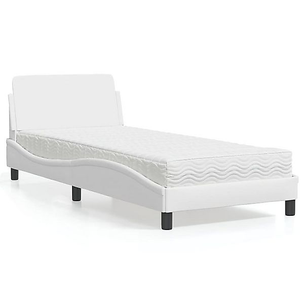 vidaXL Bett Bett mit Matratze "Dover" Weiß 80x200 cm Kunstleder günstig online kaufen